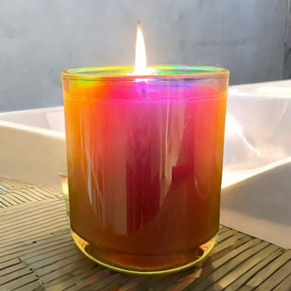 Bougie parfumée iridescente artisanale