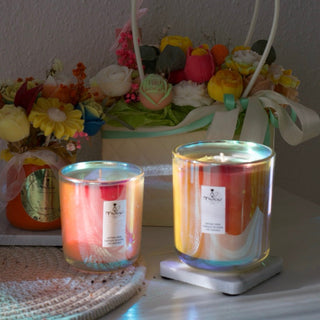 Bougies couleurs iridescentes