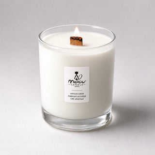 bougie parfumée meche en bois