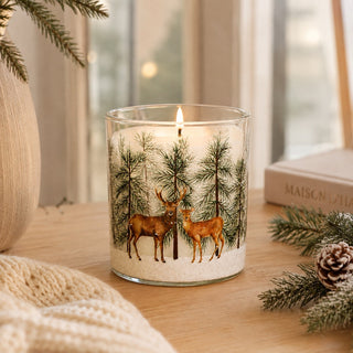 biche en hiver bougie en situation