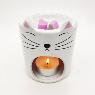 Miaou Candle blanc Brûleur pour fondant Chat