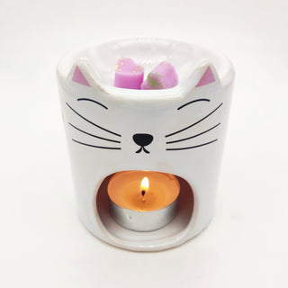 Miaou Candle blanc Brûleur pour fondant Chat