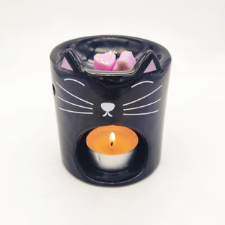 Miaou Candle noir Brûleur pour fondant Chat